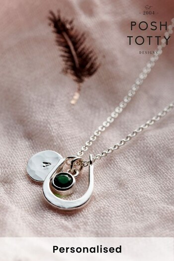 Horseshoe Personalised Charm Necklace by Posh Totty Designs (606198) | £59