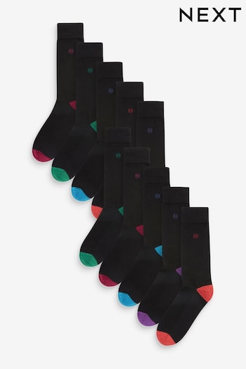 Contrast Heel 10 Pack Cushioned Sole Socks (606242) | £30