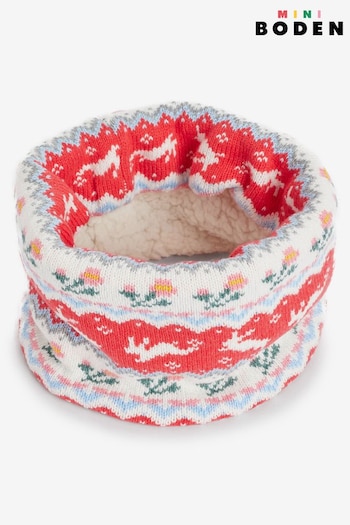 Boden Pink Fairisle Pattern Knitted Snood (606313) | £21 - £23