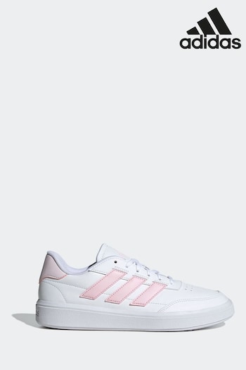 adidas White/Pink Court Block Trainers (606402) | £50