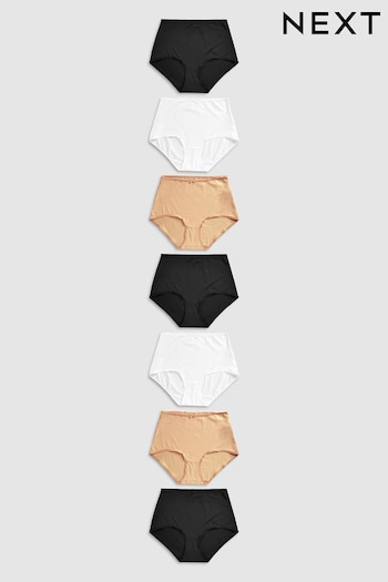 Black/White/Nude Full Brief Microfibre Knickers 7 Pack (606434) | £20