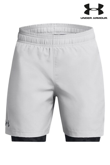 Under Armour minte Grey Woven 2-in-1 Shorts (606747) | £32