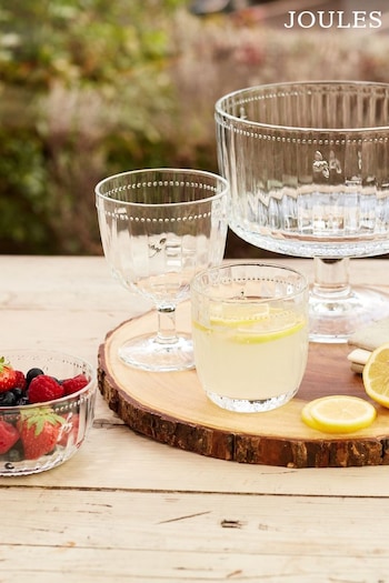 Joules Set of 4 Clear Bee Tumbler Glasses (606902) | £32