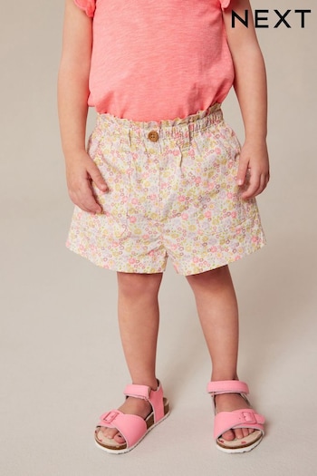 Pink Floral Print Pull-On Shorts motif (3mths-7yrs) (606997) | £6 - £8