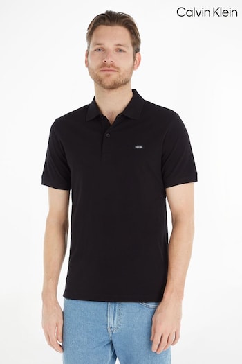 Calvin Klein Slim Stretch Pique Black Cuecas Polo Shirt (607026) | £70