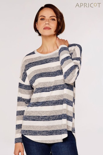Apricot Blue Soft Touch Stripe Top (607310) | £30