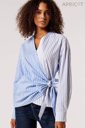 Apricot Blue Multistripe Wrap Shirt (607400) | £35