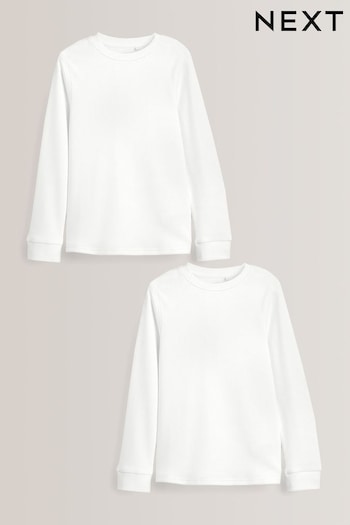White Long Sleeve Thermal Tops 2 Pack (2-16yrs) (607432) | £15 - £21