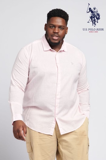 U.S. Three Polo Assn. Linen Blend Relaxed Long Sleeve Shirt (607551) | £65