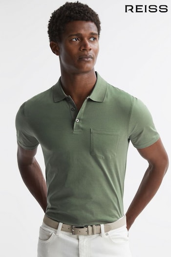 Reiss Fern Green Austin Short Sleeve Polo T-Shirt (608020) | £68