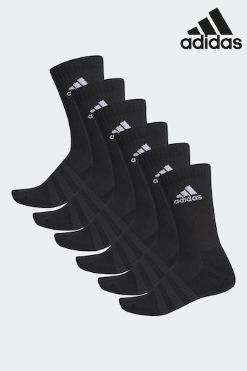 adidas Black Cushioned Crew Socks 6 Pairs (608032) | £20