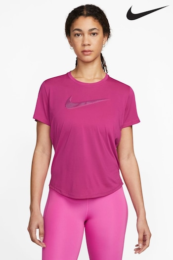 Nike Pantaloni Fushsia Pink Dri-FIT Swoosh Short-Sleeve Running Top (608216) | £38