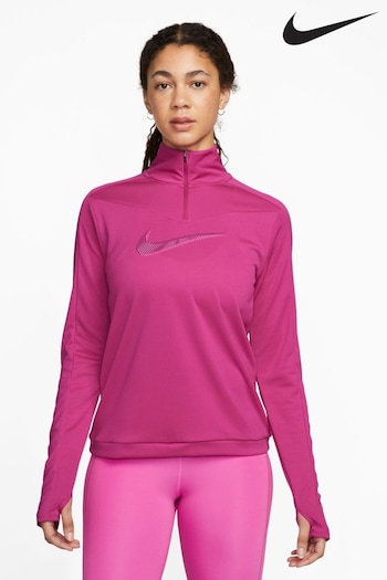 Nike Fushsia Pink Dri-FIT Swoosh Half-Zip Running Top (608611) | £40
