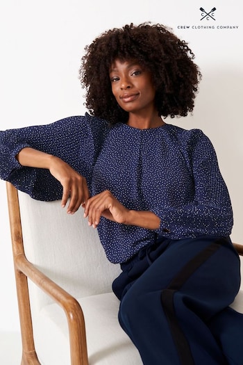 Crew Clothing Company Blue Spot Relaxed Blouse (608641) | £59