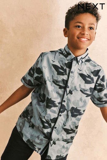 Blue Floral Print Shirt (3-16yrs) (608775) | £15 - £20