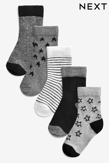 Monochrome Baby Socks Five Pack (0mths-2yrs) (608947) | £5.50