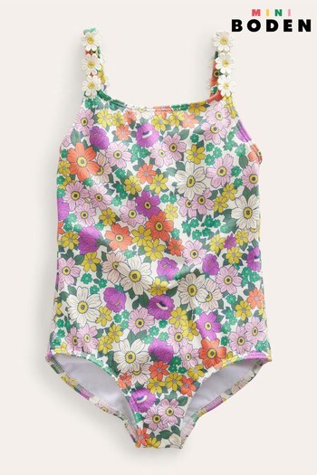 Boden Purple Daisy Strap Swimsuit (609617) | £23 - £27