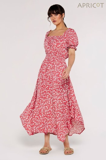 Apricot Pink Sarasa Micro Floral Milkmaid Dress (609700) | £35