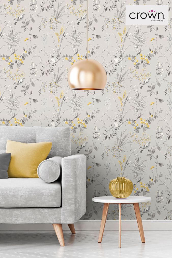 Grey & store mustard wallpaper