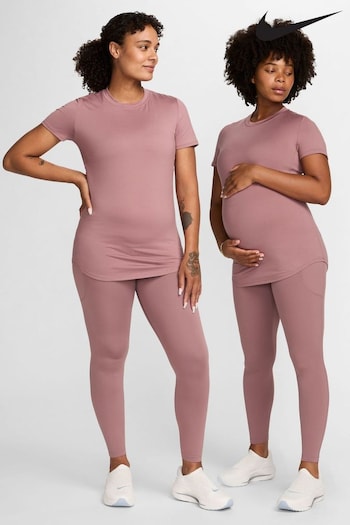 Nike Brown Maternity One Short Sleeve Top (610329) | £40