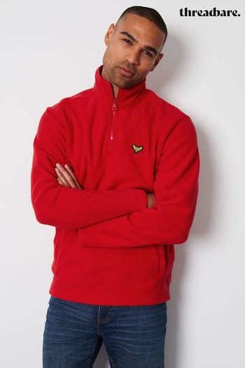 Threadbare Red 1/4 Zip Fleece Sweatshirt (610343) | £20