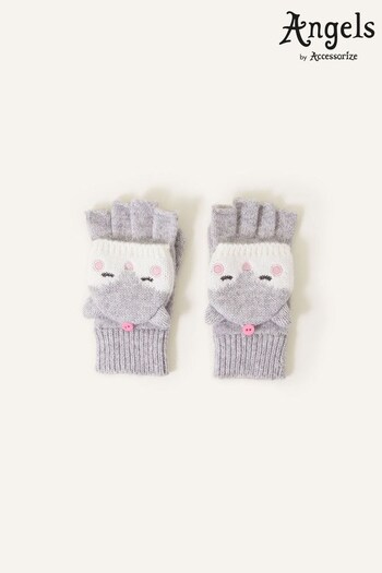 Accessorize Grey Snow Fox Capped Gloves (610365) | £12.50