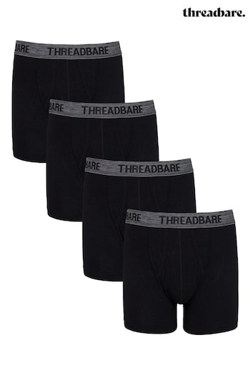 Threadbare Black A-Front Trunks 4 Packs (610396) | £20