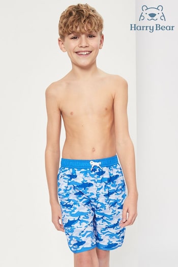 Harry Bear Blue Boys Camo Swim Shorts (610466) | £13