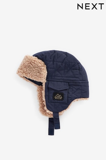 Navy Blue Quilted Trapper Hat (1-16yrs) (610741) | £10 - £14