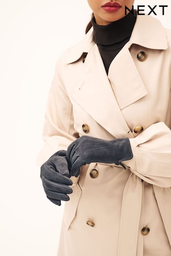 Charcoal Grey Suede Gloves (611318) | £20