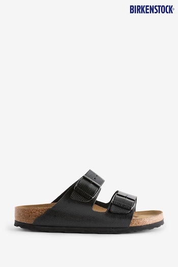 Birkenstock Black Arizona BF Shiny Lizard Sandals (611402) | £85