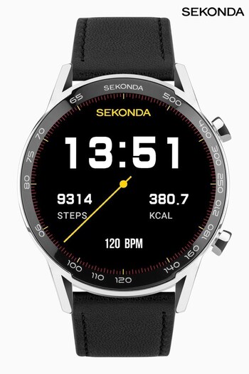 Sekonda Active Plus Black Leather Strap Smart Watch (611550) | £100