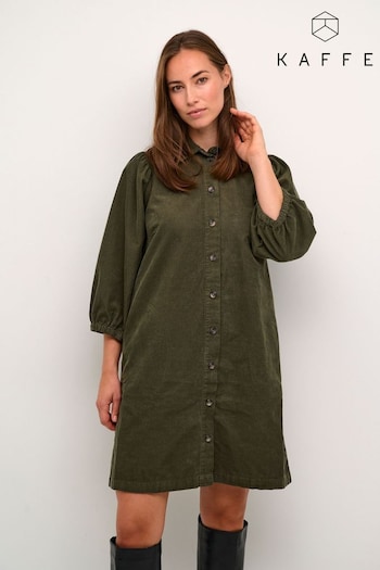 Kaffe Green Eva Corduroy Above Knee Length Dress mini length (611608) | £60