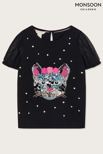 Monsoon Cat Black T-Shirt (611828) | £20 - £24