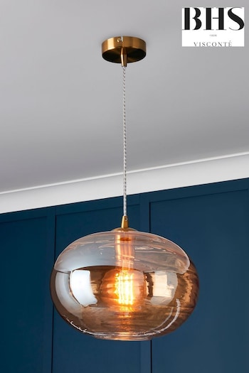 Visconte by BHS Brass Sarno 1 Light Ceiling Light Pendant (611830) | £100