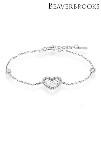 Beaverbrooks Silver Cubic Zirconia Infinity Heart Bracelet (611843) | £49