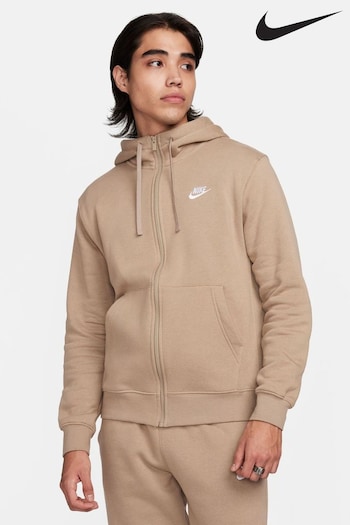 Nike Khaki Green Club Zip Through Hoodie (612050) | £70
