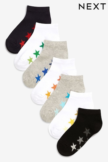 White/Grey Cotton Rich Trainer Socks 7 Pack (612161) | £7 - £9