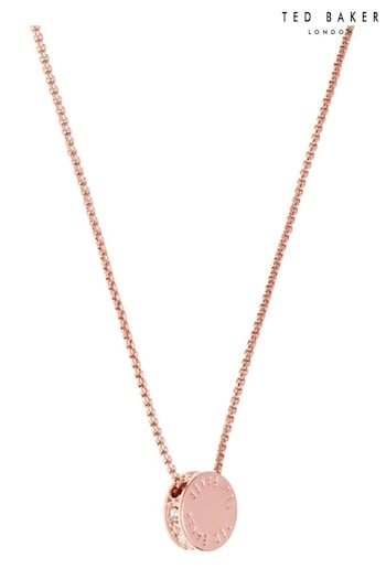 Ted Baker SEBILLE: Rose Gold Tone Crystal Pendant Necklace For Women (612235) | £35