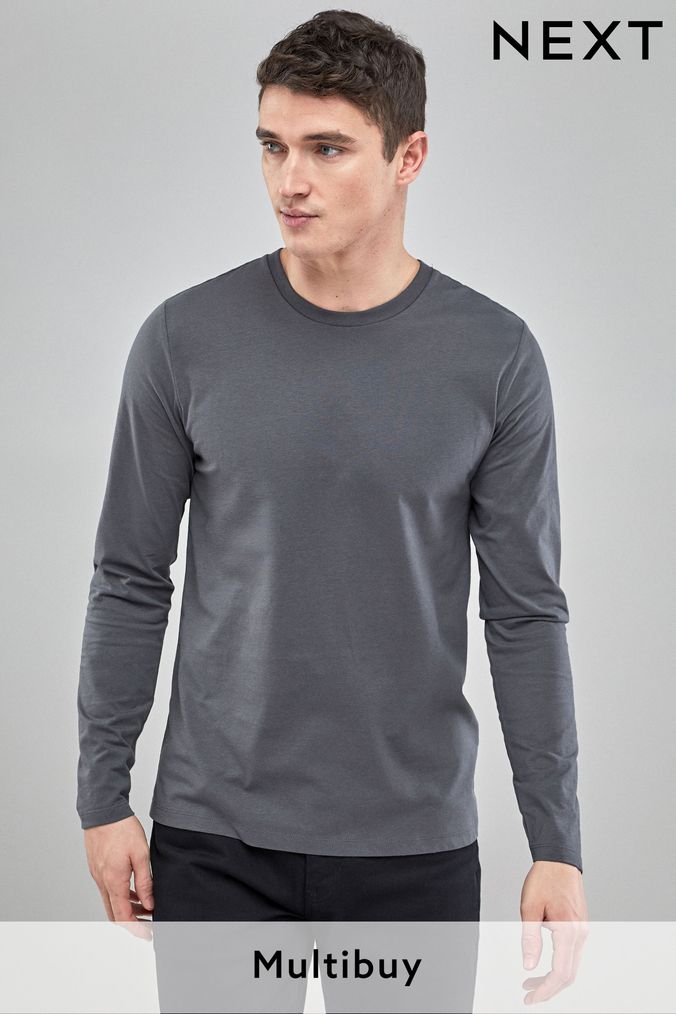 Grey long sleeve t shirt outlet