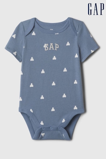 Gap Blue Brannan Bear Logo Organic Cotton Bodysuit (Newborn-24mths) (612350) | £8
