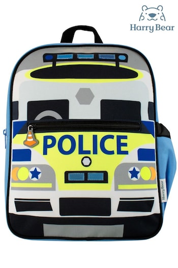Harry Bear Silver Boys Police Car Backpack (612389) | £19