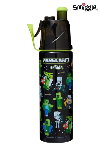 Smiggle Black Minecraft Stainless Steel Spritz Drink Bottle 500ml (612503) | £20