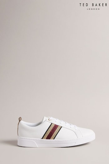 Ted Baker White Baily Webbing Cupsole Trainers (612600) | £110