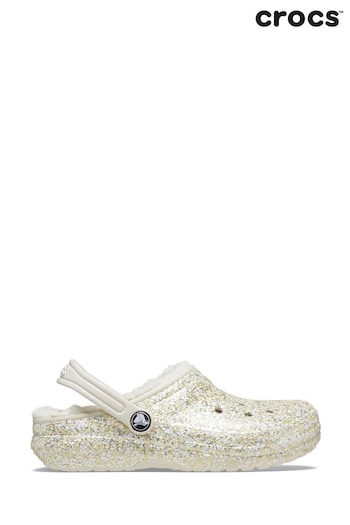 Crocs Kids Classic Glitter Lined White Clogs (613008) | £50