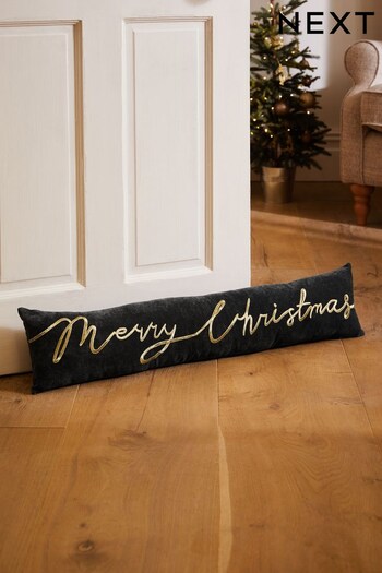 Charcoal Grey Merry Christmas Draught Excluder (613312) | £18