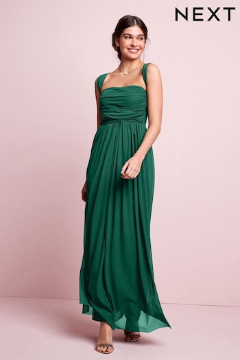 Forest Green Mesh Multiway Bridesmaid Wedding Maxi Dress (613342) | £69