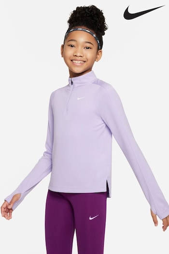 Nike locker Purple Lilac Dri-FIT Long-Sleeve 1/2 Zip Top (613492) | £40