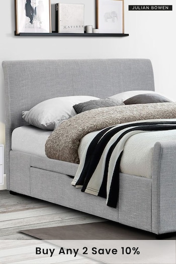 Julian Bowen Grey Capri Fabric Storage Bed (613532) | £495 - £550