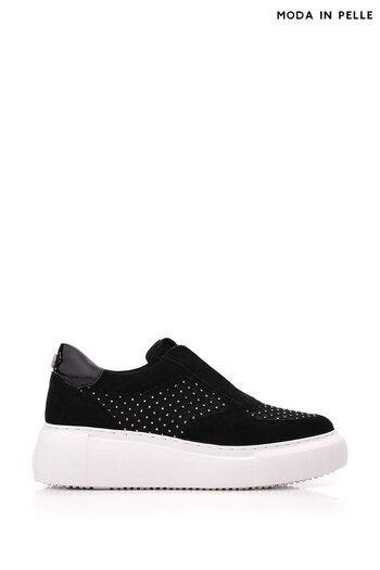 Moda in Pelle Althea Slip-On Chunky Wedges Black Trainers (613543) | £119